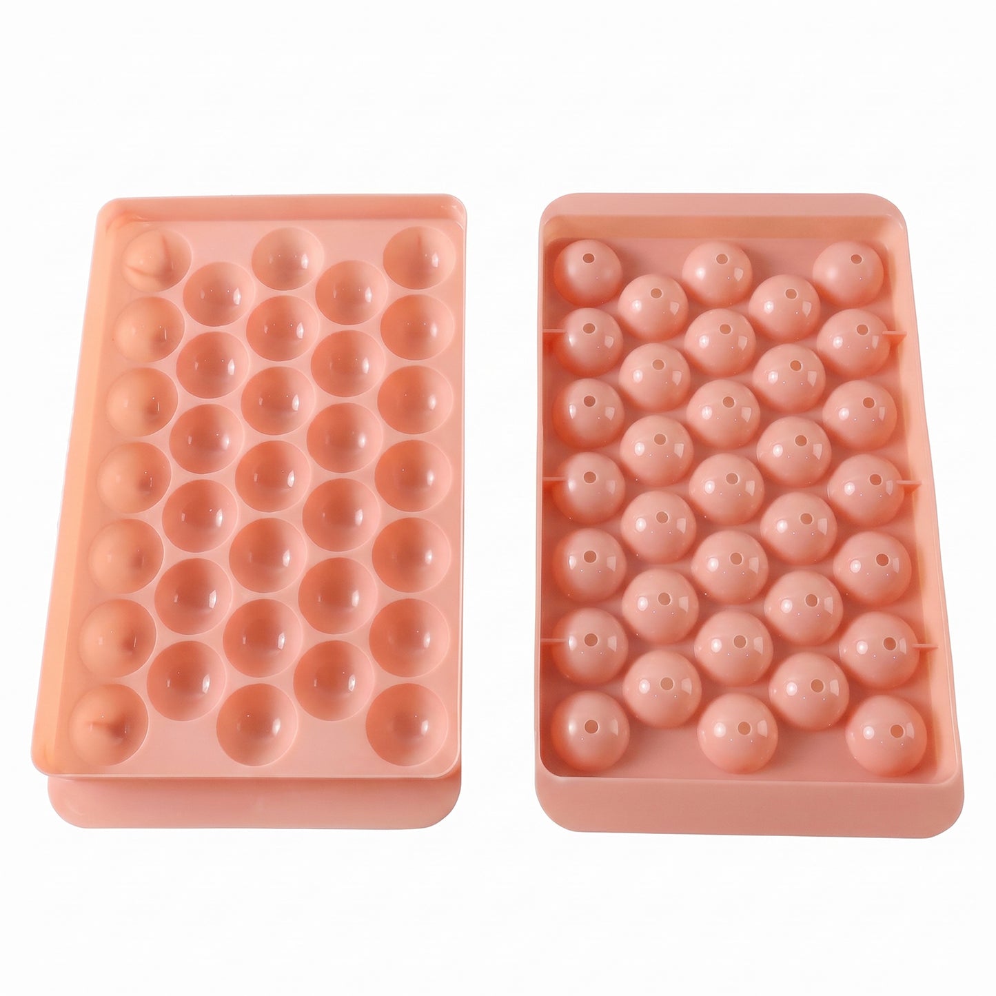 Plastic Round Ice Ball Tray Mould with Flexible Base for Freezer (1 Pc)