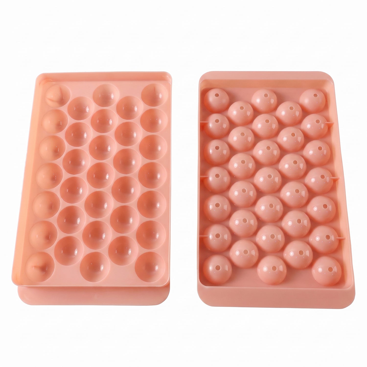 Plastic Round Ice Ball Tray Mould with Flexible Base for Freezer (1 Pc)