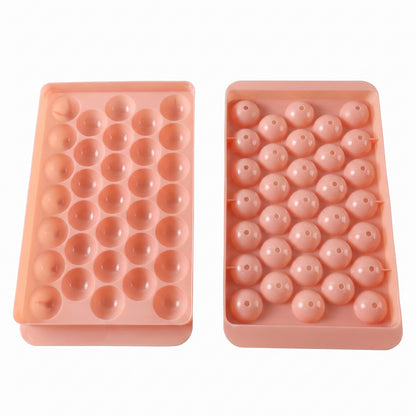 Plastic Round Ice Ball Tray Mould with Flexible Base for Freezer (1 Pc)