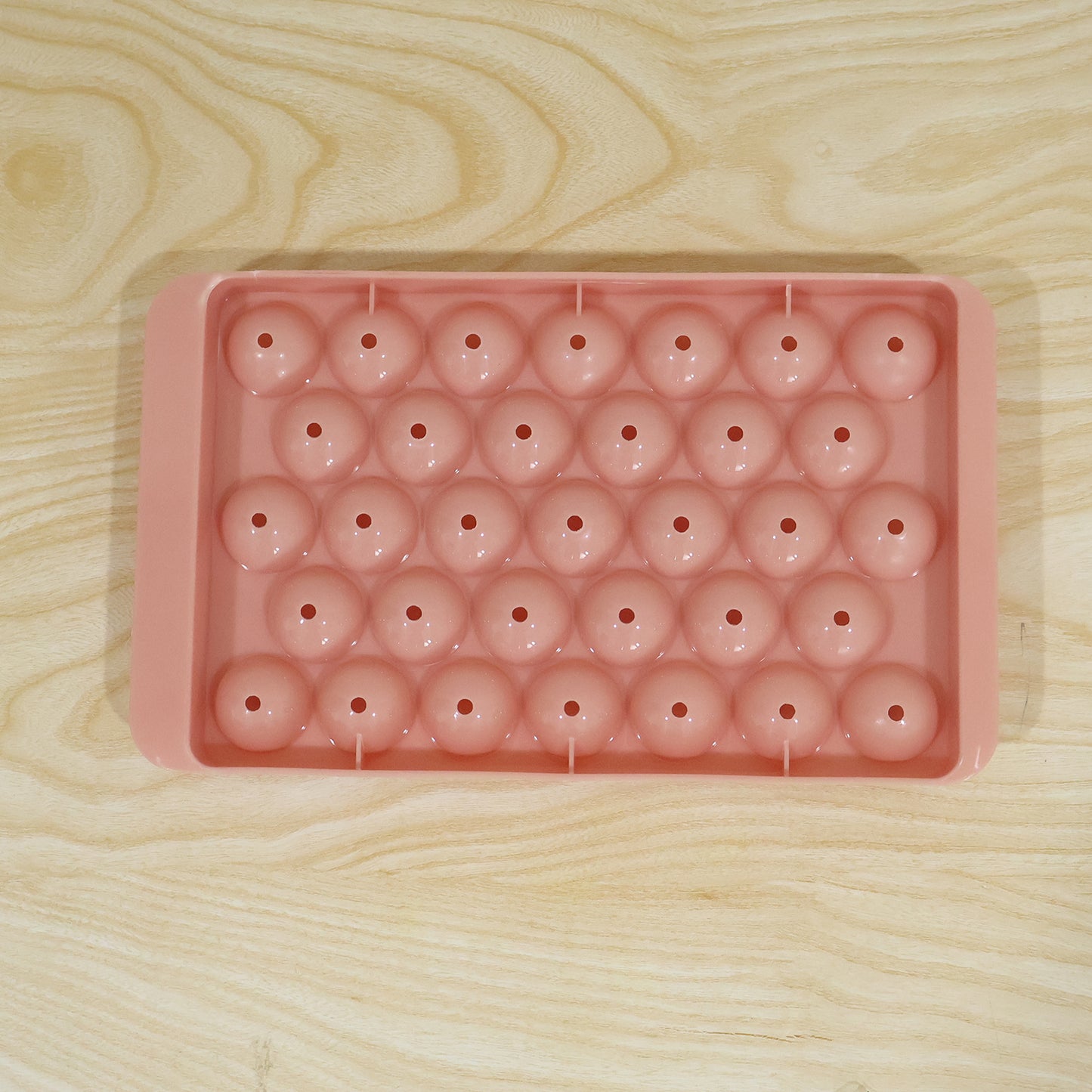 Plastic Round Ice Ball Tray Mould with Flexible Base for Freezer (1 Pc)
