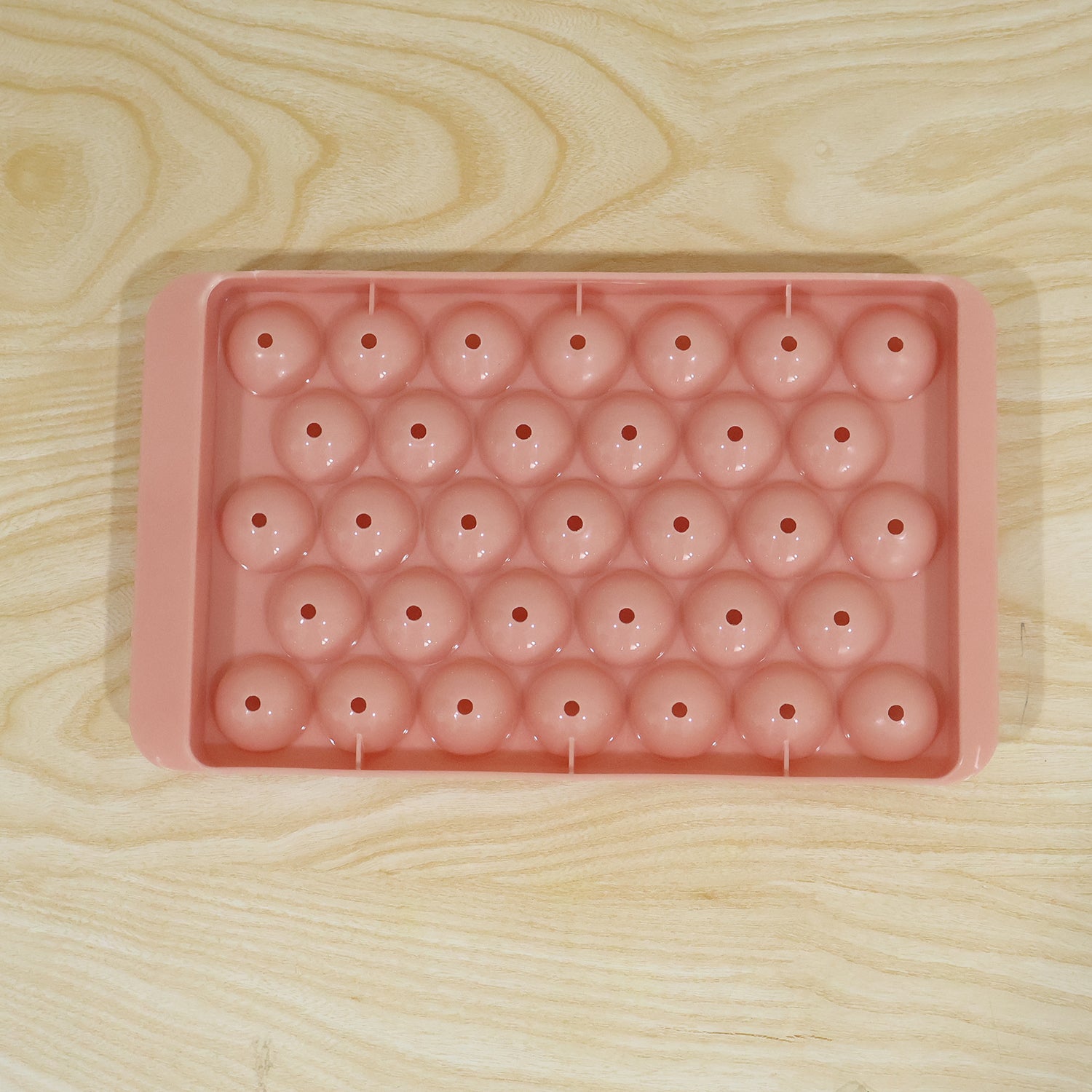 Plastic Round Ice Ball Tray Mould with Flexible Base for Freezer (1 Pc)