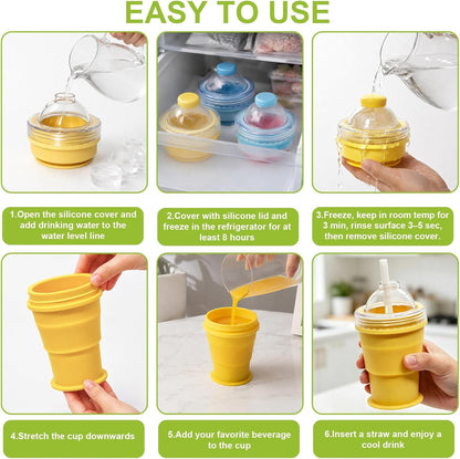 Travel cup shown expanded and ready to use