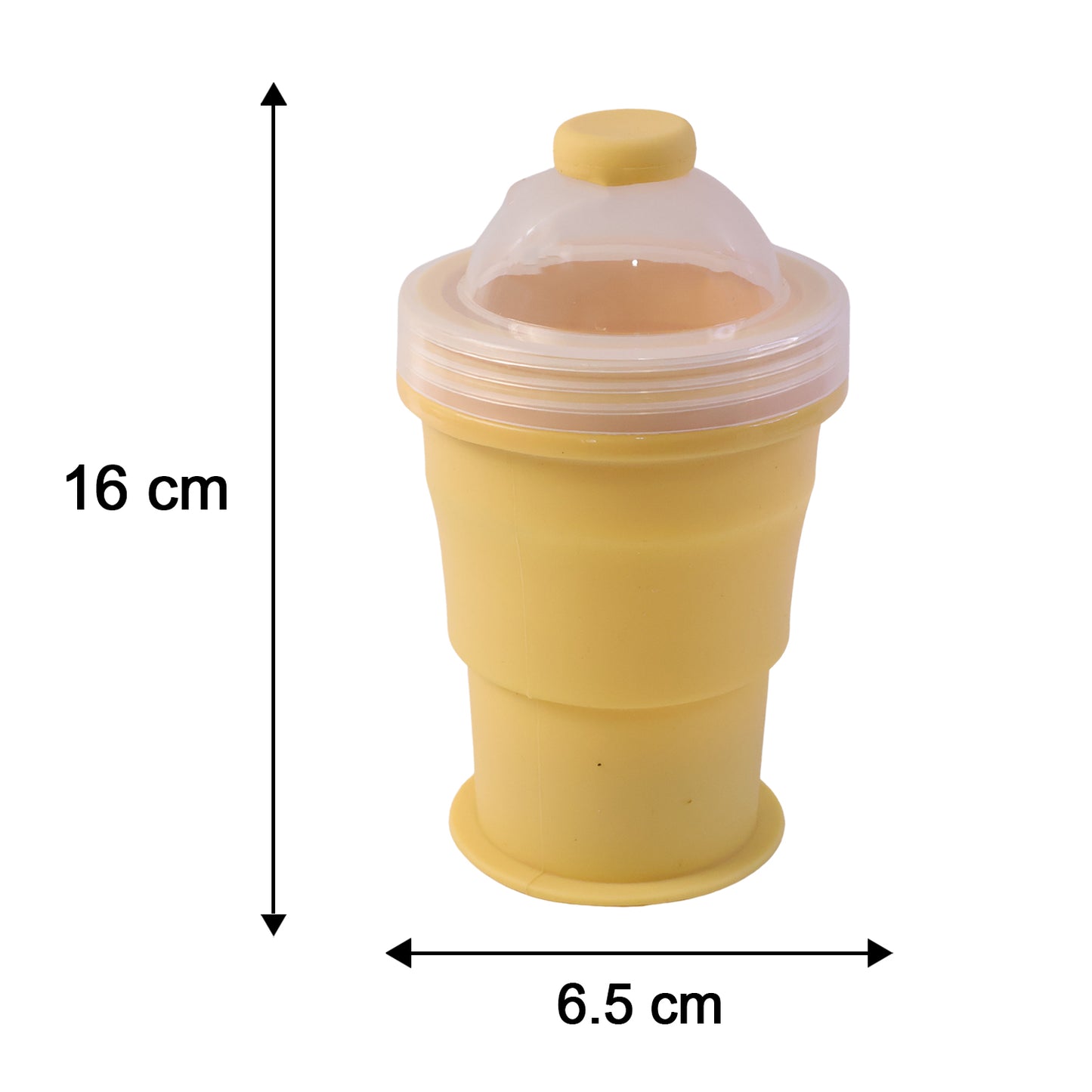 Foldable travel cup capacity and size details