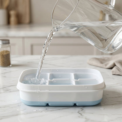 Mini Plastic 6 Cavity Fridge Storage Tray Ice Cube Tray Freezer Mold (1 Pc)