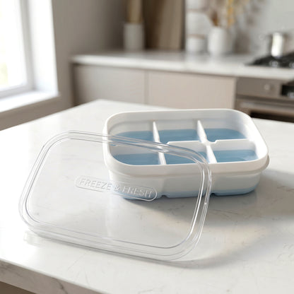 Durable plastic ice cube tray with lid