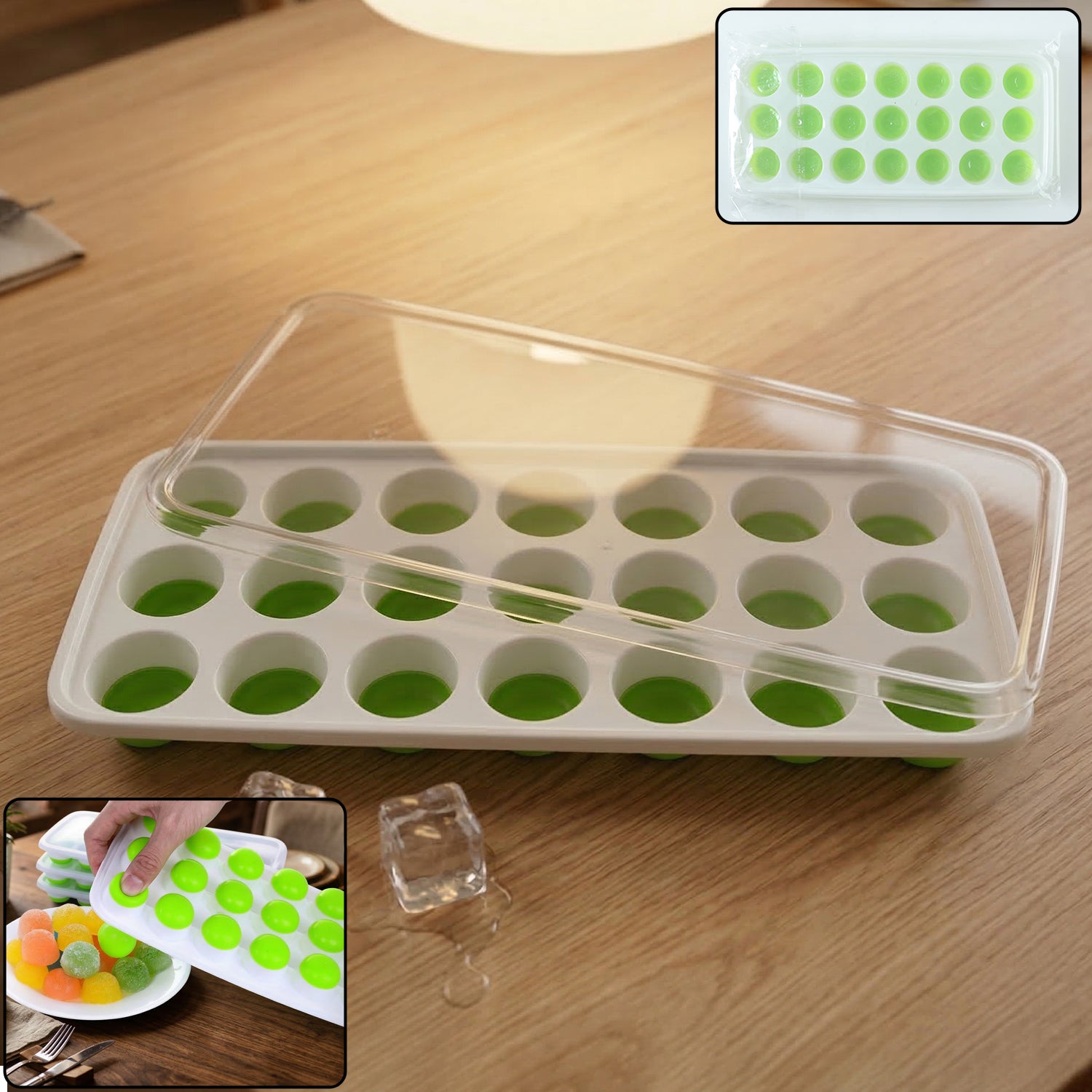 21 grid ice tray