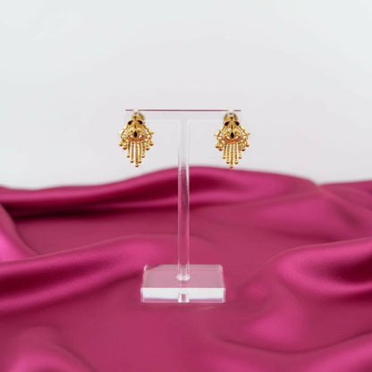 5 Line Side Latkan Golden Earrings with Mina for Women & Girls – Fancy Gift