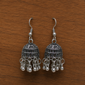 Oxidised Silver Jhumki Earrings – Traditional Design with Ghungroo