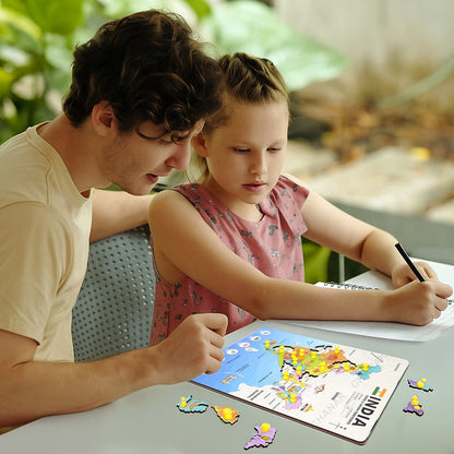 Aditi India Map Wooden Puzzle with Pegs for State Learning & Geography Play