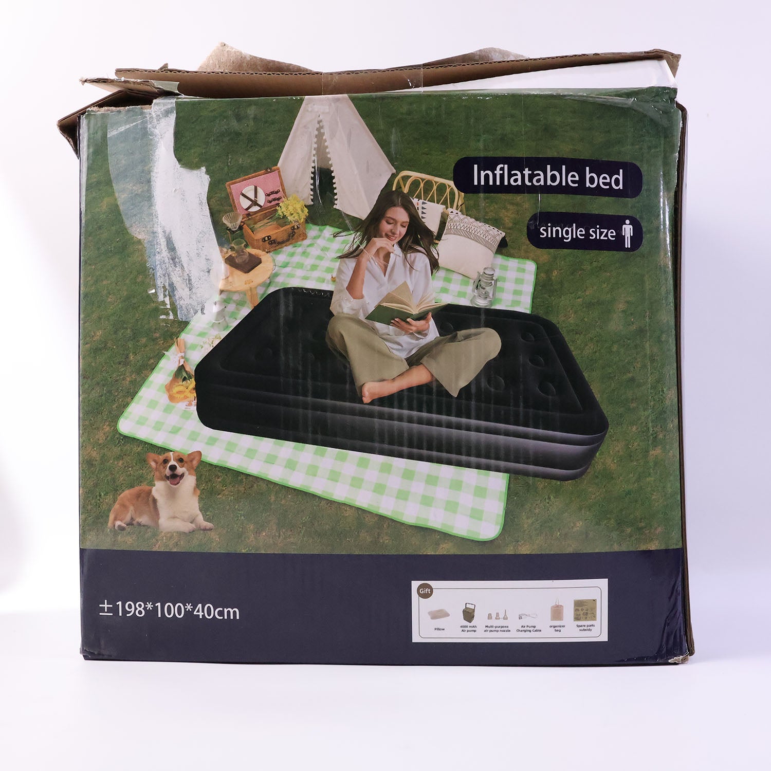 Portable Inflatable Bed Folding Lazy Bed (198x100x40 Cm / 1 Pc)