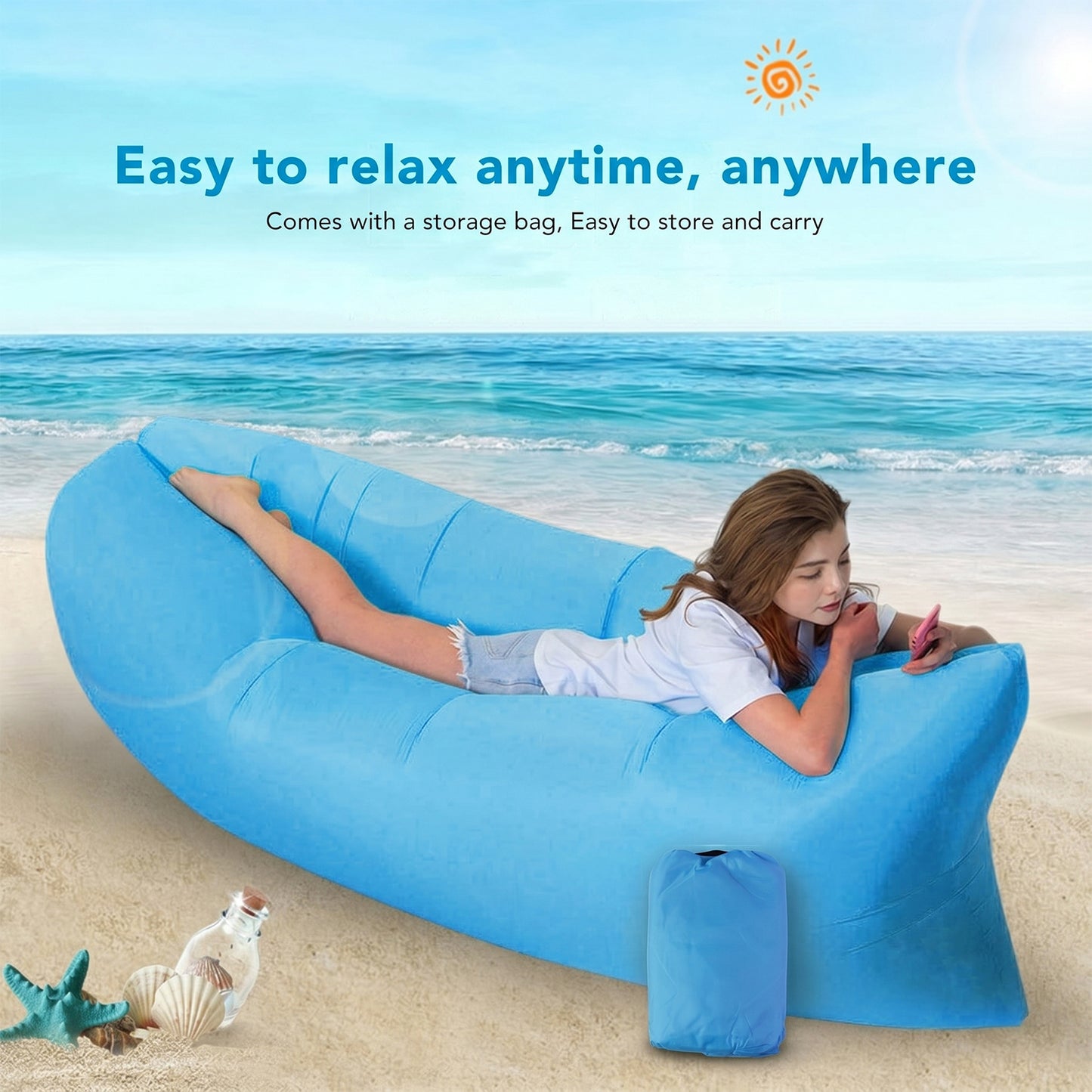 Foldable Inflatable Wind Sofa for Beach