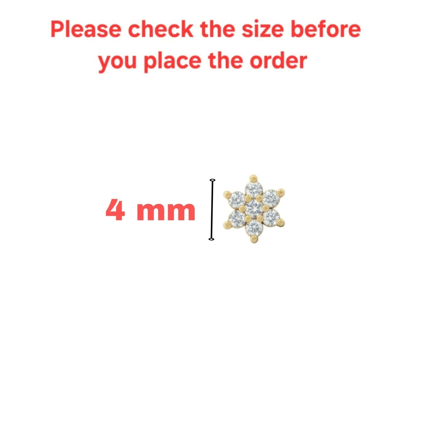 Elegant 7-crystal flower gold plated flat back stud earring detail
