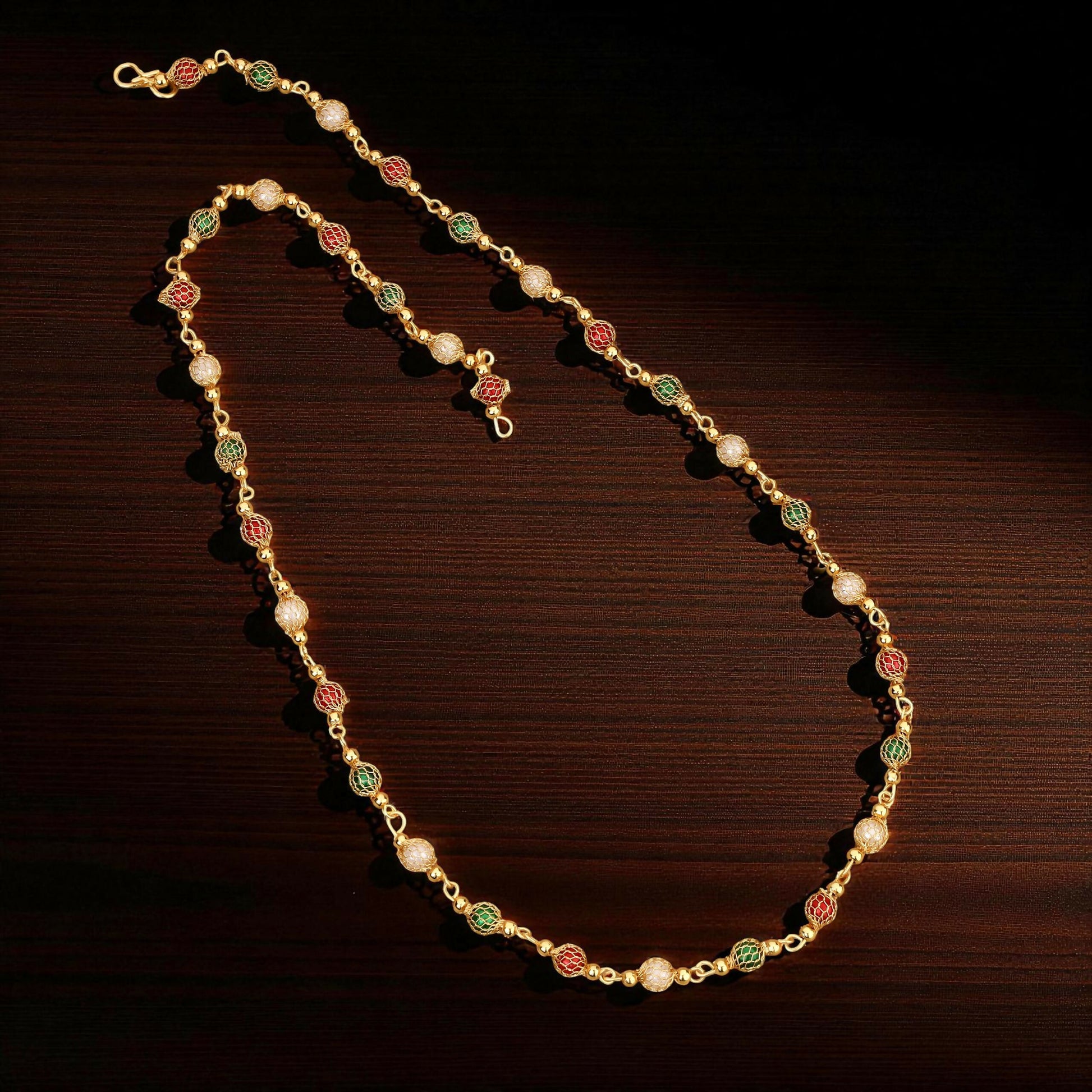 Gold-Toned Pave AD Tassel mala