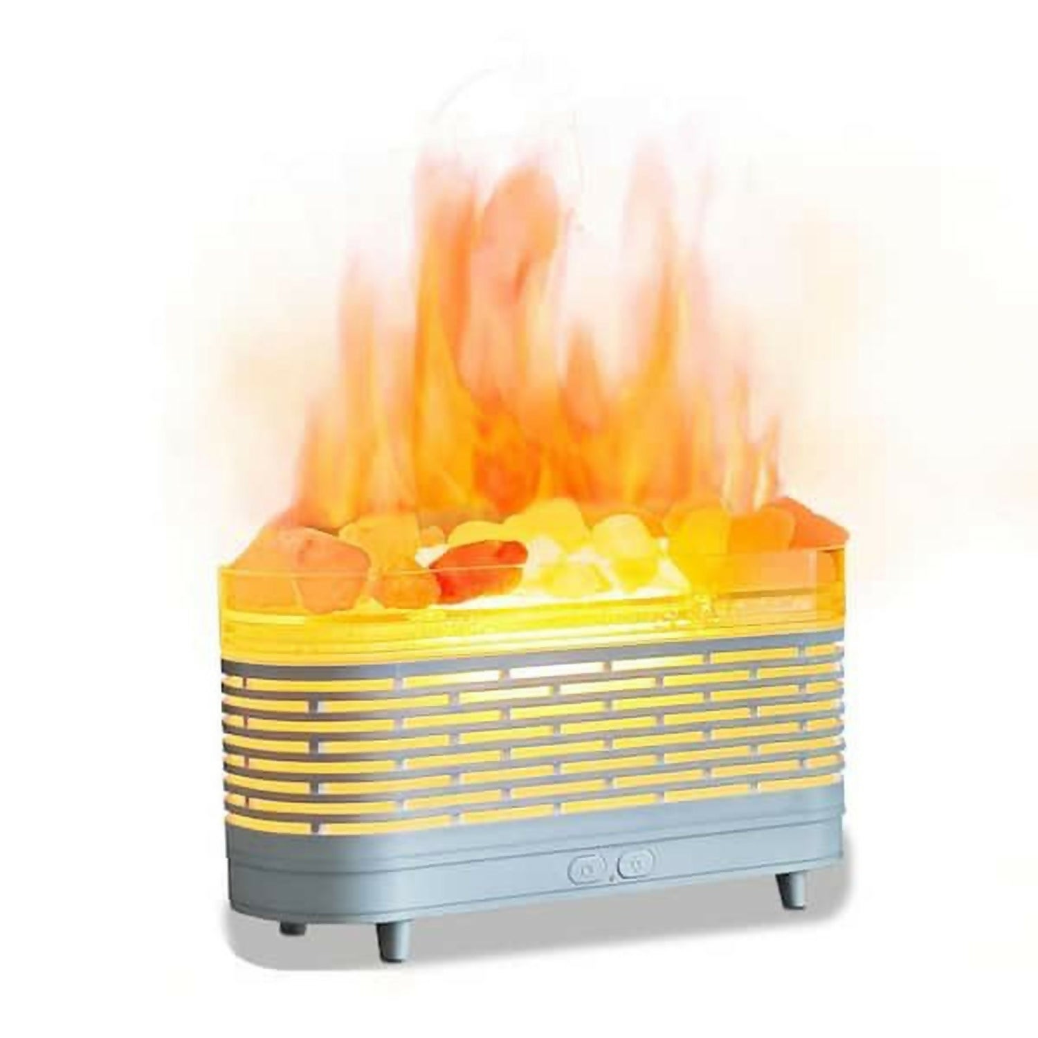 LED Flame Effect Himalayan Salt Rock Lamp | Ambient Light & Aroma Diffuser