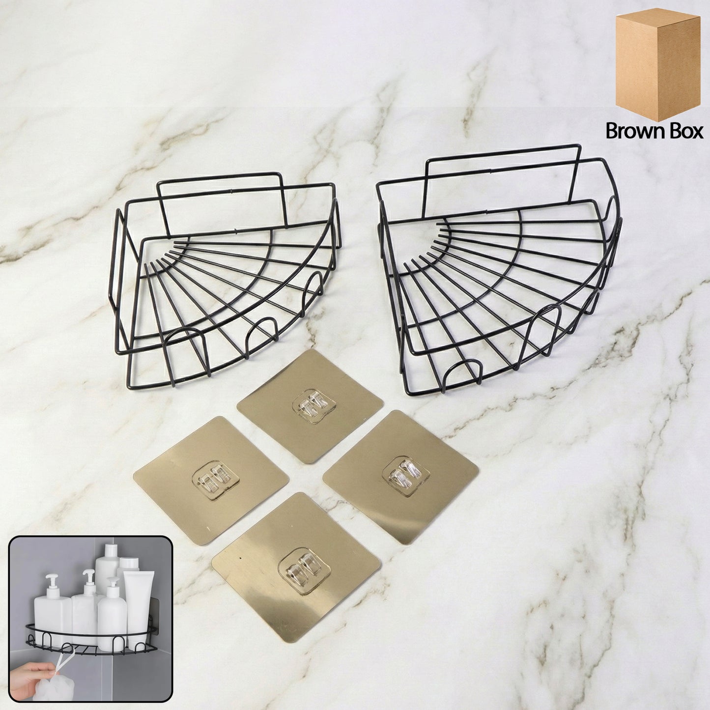 विभिन्न घरेलू सामान और वस्तुओं आदि को रखने और भंडारण के लिए 1 पीसी शॉवर कैडी कॉर्नर।