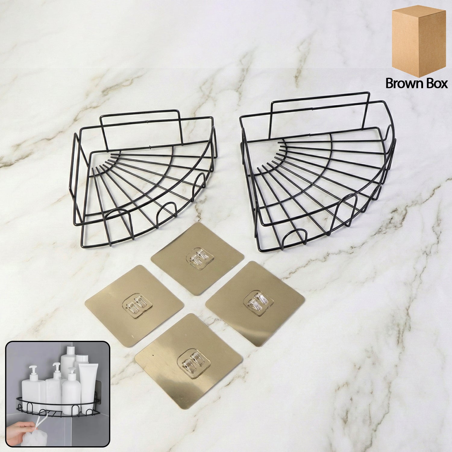 विभिन्न घरेलू सामान और वस्तुओं आदि को रखने और भंडारण के लिए 1 पीसी शॉवर कैडी कॉर्नर।