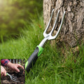 Garden Hand Fork 3 Tine Stainless Steel Digging Tool Ergonomic Handle (1 Pc)