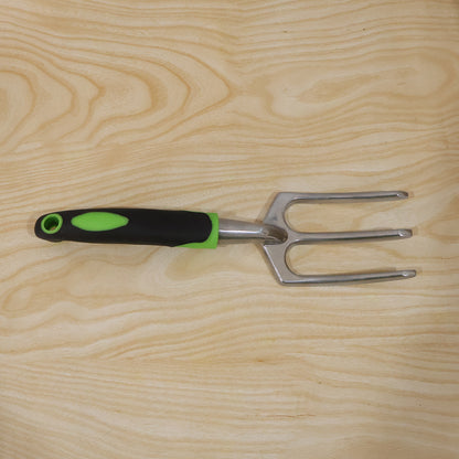 Garden Hand Fork 3 Tine Stainless Steel Digging Tool Ergonomic Handle (1 Pc)