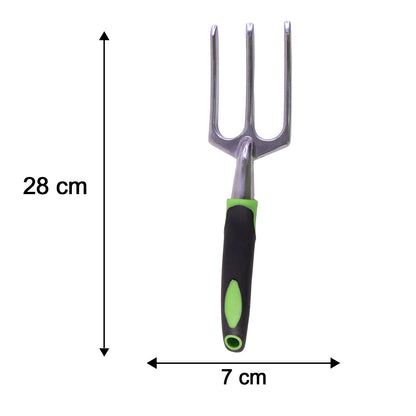 Garden Hand Fork 3 Tine Stainless Steel Digging Tool Ergonomic Handle (1 Pc)