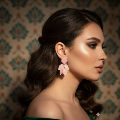 Premium Acrylic Petal Drop Earrings with Square Stud Top – Multicolor Fashion Collection (Pack Of 6)