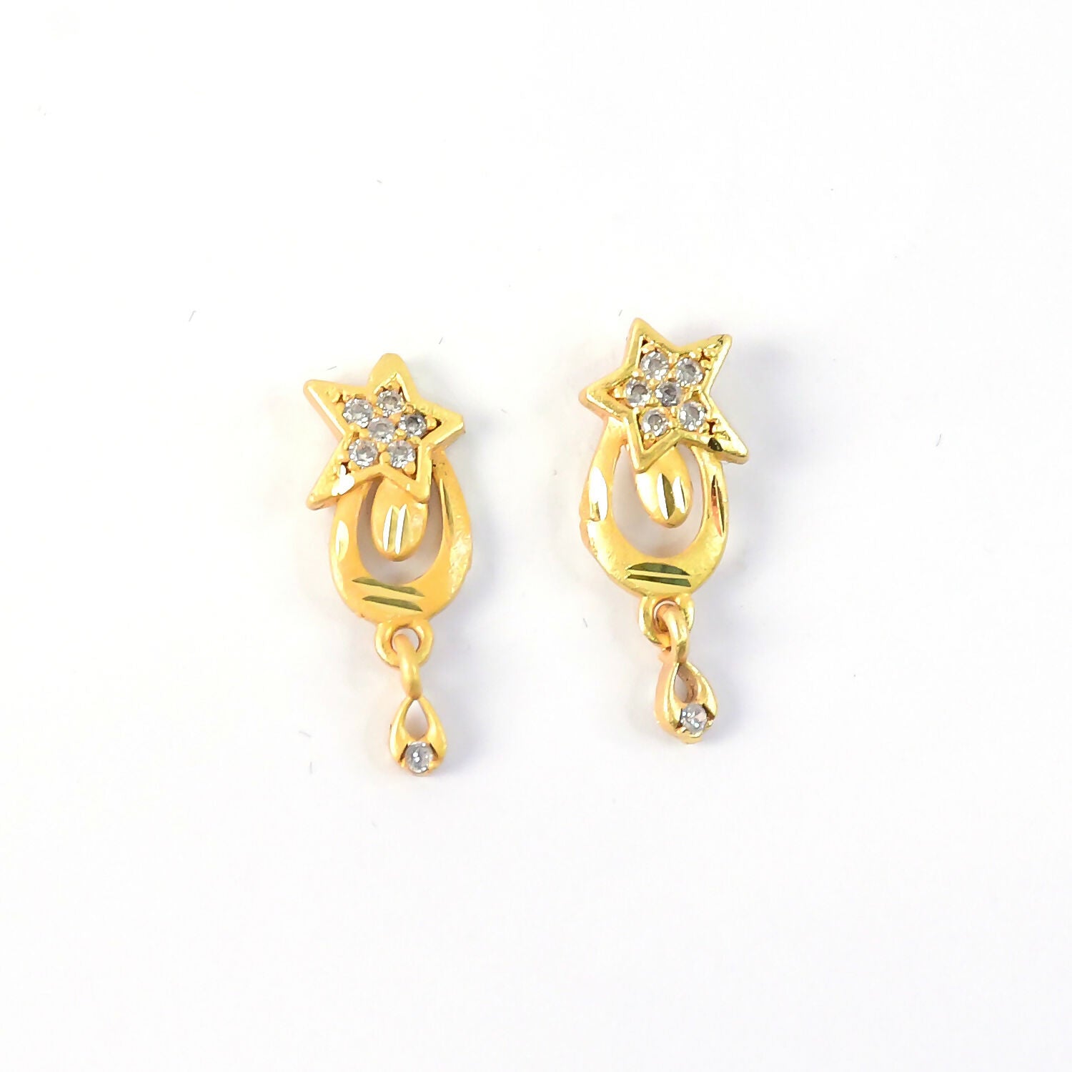 Star Motif Designer Drop Earrings with Subtle Crystal Embellishment