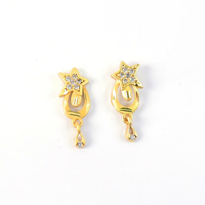 Star Motif Designer Drop Earrings with Subtle Crystal Embellishment