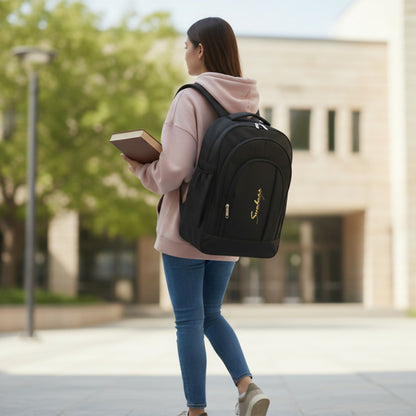 Backpack Black for Men & Women | Office & College Bag with Multiple Compartments Durable & Stylish Travel and Office Bag