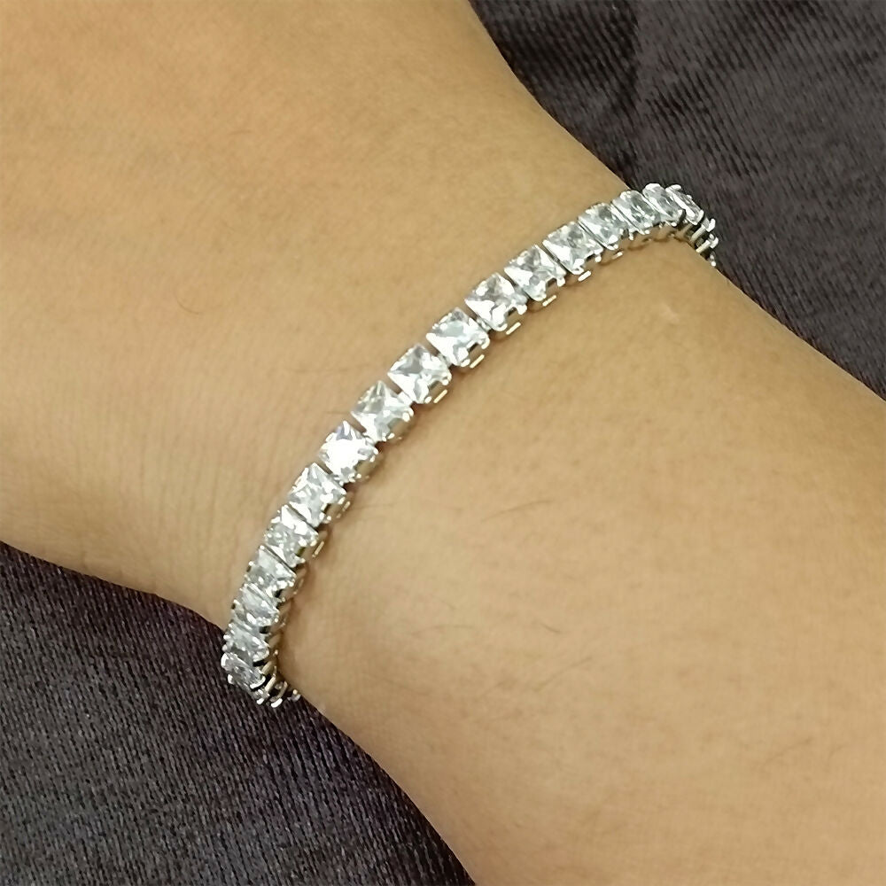 Silver Plated Ad Stone Bracelet