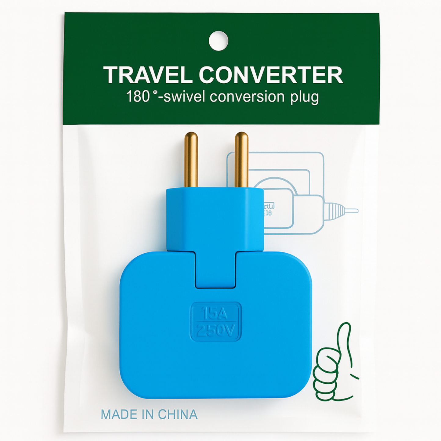 180° Swivel Travel Plug Adapter | Universal Power Converter 15A 250V