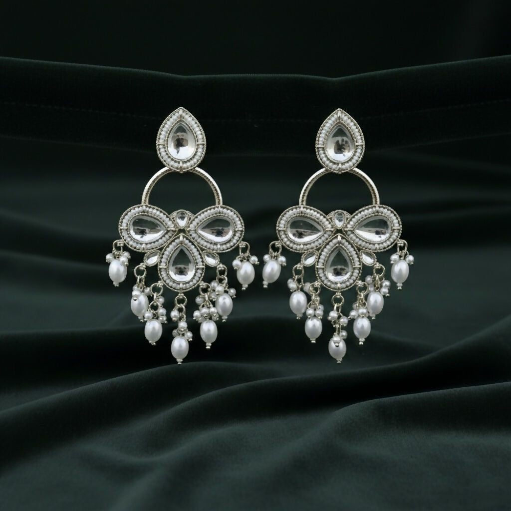 Elegant Dangle Earrings with Pearl Drops