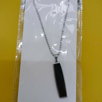 Black Enamel Chain Pendant For Men
