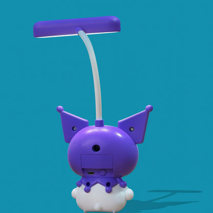 Cute Cartoon LED Desk Lamp with Pencil Sharpener, Rechargeable Study Light
