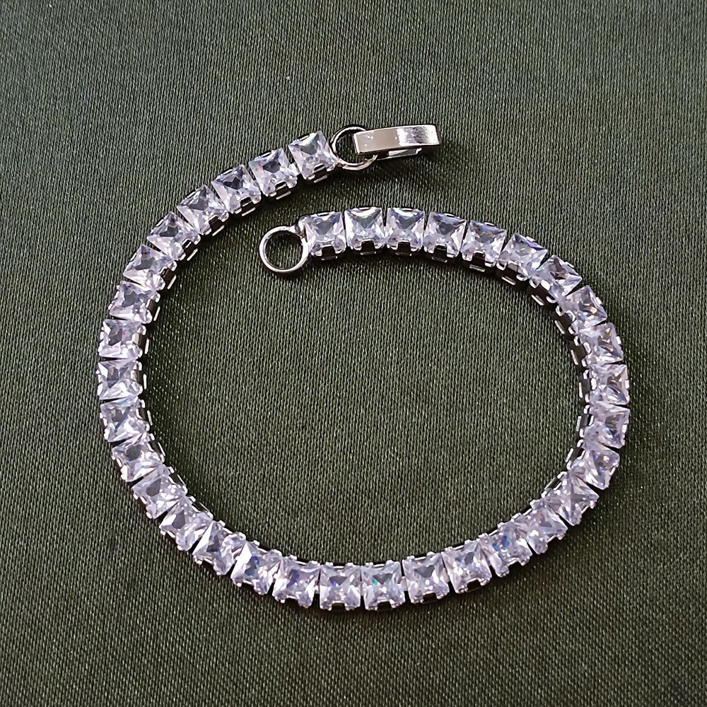 Silver Plated Ad Stone Bracelet