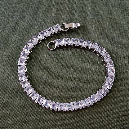Silver Plated Ad Stone Bracelet