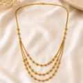 Gold Plated 3 Layered Necklace – Elegant Traditional Design for Women