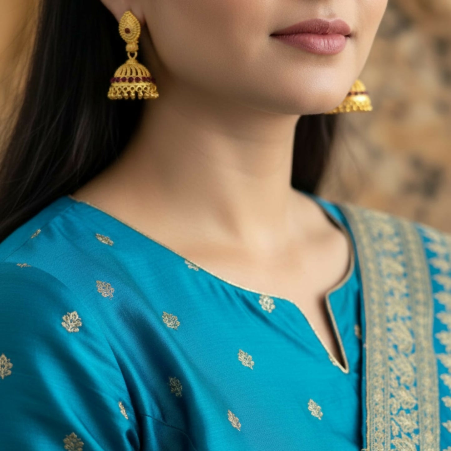Elegant Gold Plated Jhumki Earrings for Women & Girls | Traditional Party Wear