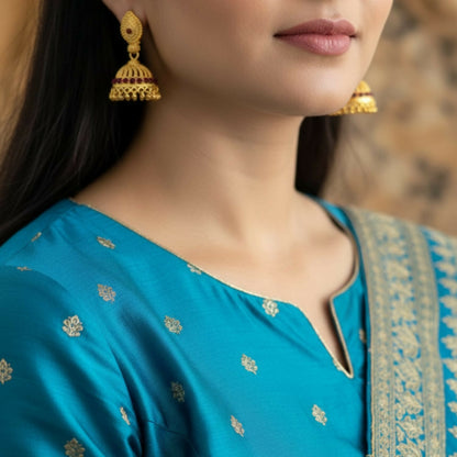 Elegant Gold Plated Jhumki Earrings for Women & Girls | Traditional Party Wear