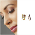 Non-Piercing CZ Flower Nose Cuff – Traditional Indian Style Set of 2