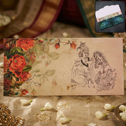 Designer A4 Size Money Gift Envelopes with Peacock Feather & Floral Patterns for Wedding, Festive & Cash Gifting – Pack of 10