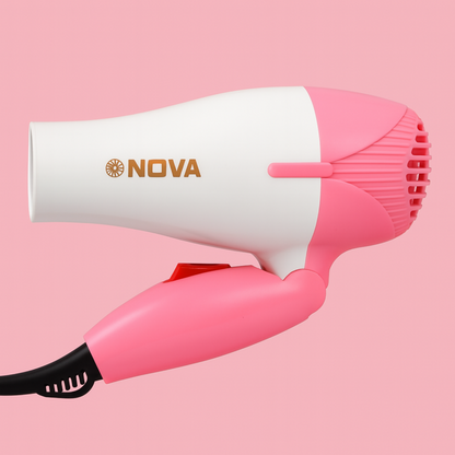 Nova 1000W Foldable Hair Dryer with Hot & Cold Air – Compact Travel Dryer
