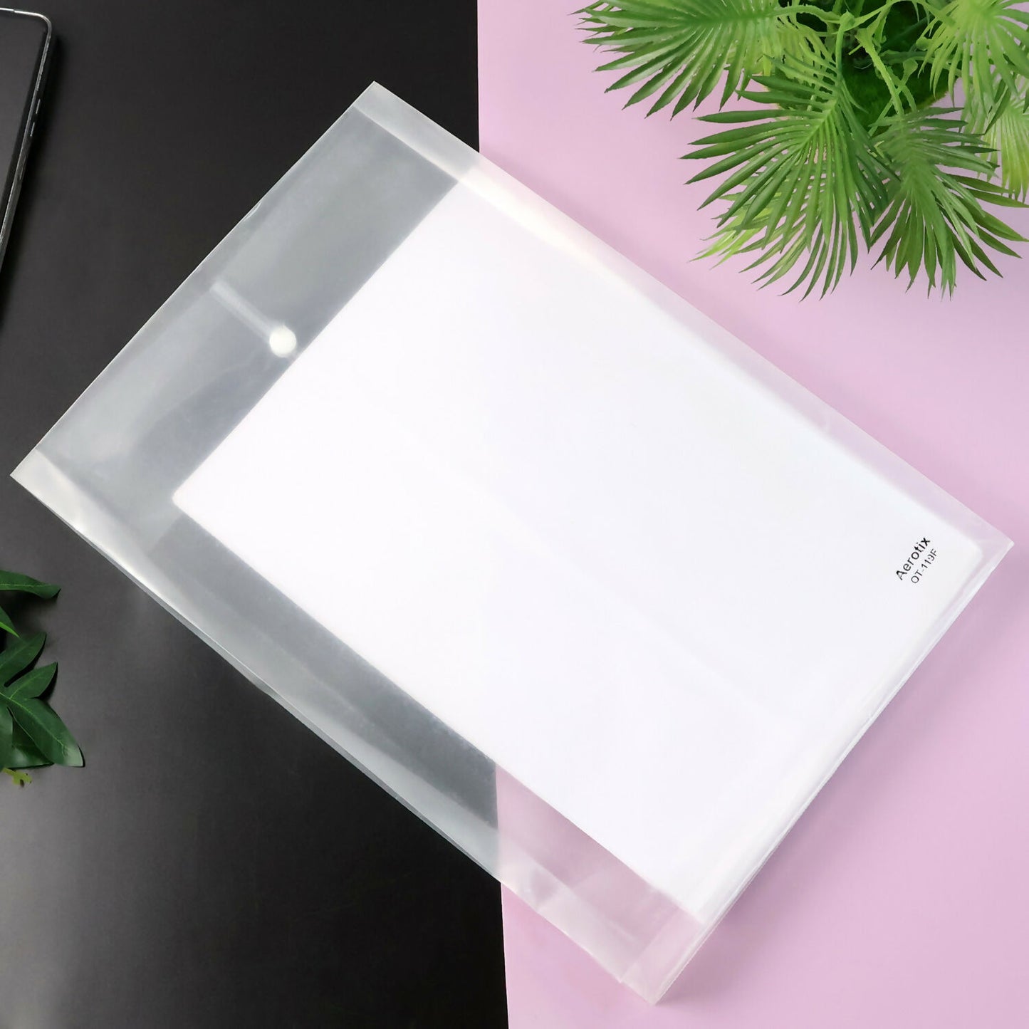 Mix Design Transparent Document Folder – A4 Size Clear File Protector (1 Pc)