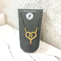 Heart Mangalsutra – Elegant Gold-Tone Couple Pendant with Stones