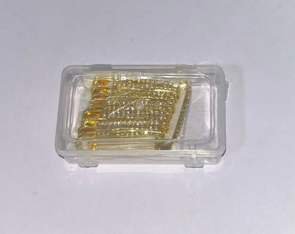 Gold Crystal Safety Pin Brooch - Fan Design Diamond Effect Scarf Clip