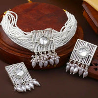 Beautifully Premium Quality Pearl Choker Necklace With Beautiful Earrings