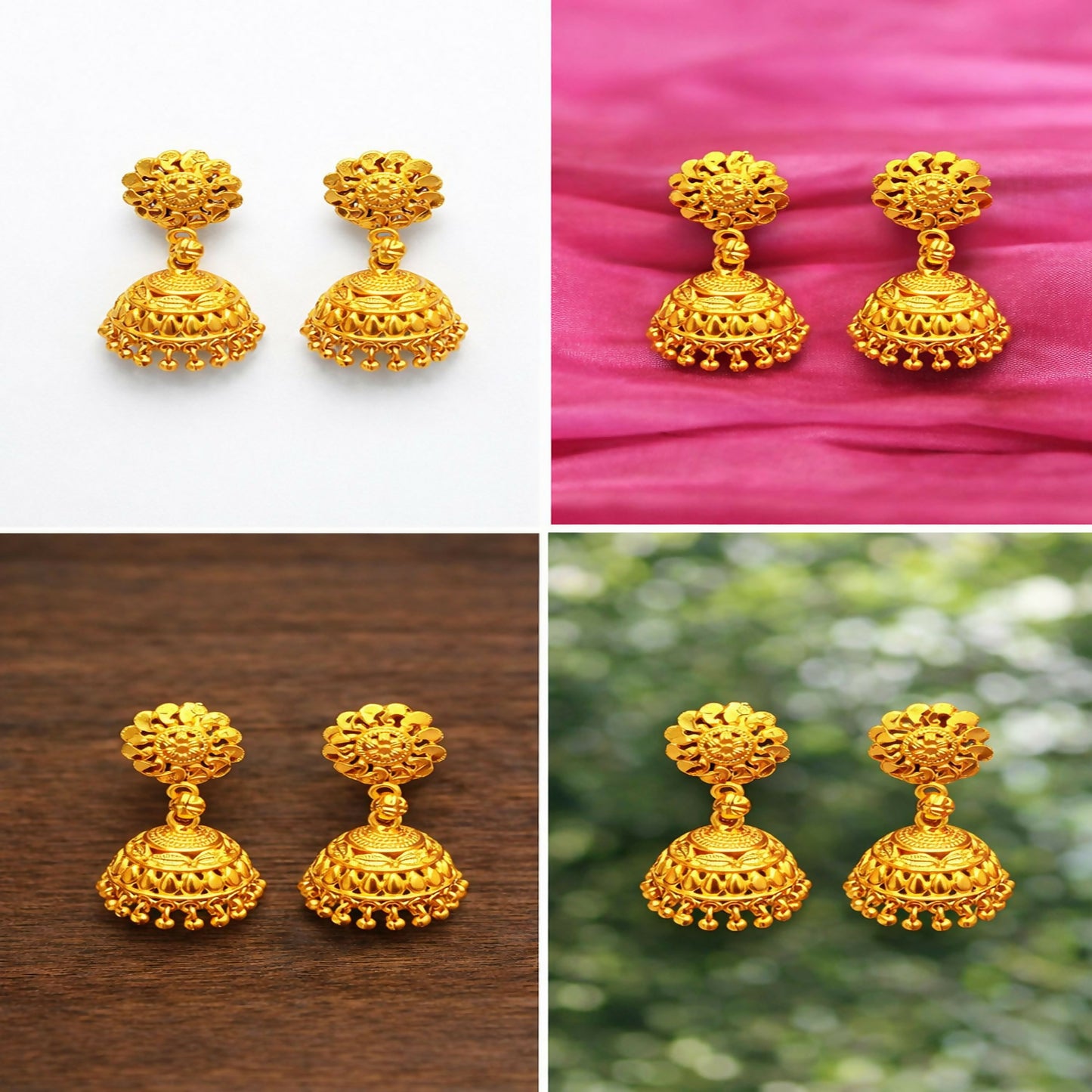 Traditional Gold Plated Jhumka Earrings for Women