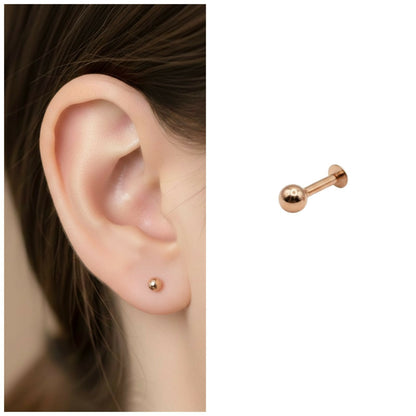 Rose Gold plated Flat Back Stud earings