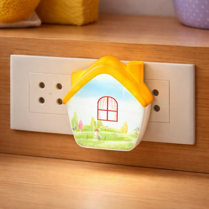 Plug-In LED Night Lamp for Kids Room | Cute House Shape Night Light