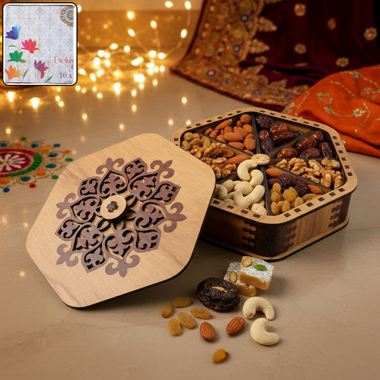 Hexagon Decorative Dry Fruit & Mukhwas Storage Box