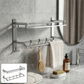 Bathroom Towel Rack – Durable Stainless Steel with Shelf & Hooks