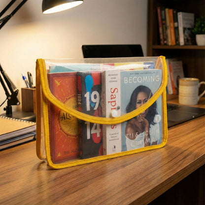 Transparent Document Folder with Button Closure – Multicolour(1 Piece)